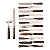12 table knives and leg of lamb service 1900
