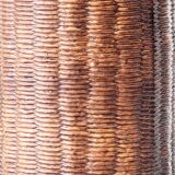 Ceramic Trompe L'Oeil Wicker Table Lamp with New Woven Cream Cord Lampshade