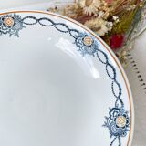 Vintage pedestal dish Blue Iron Earth St Amand French