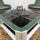 Vintage Italian space age design smoked glass coffee table 1970