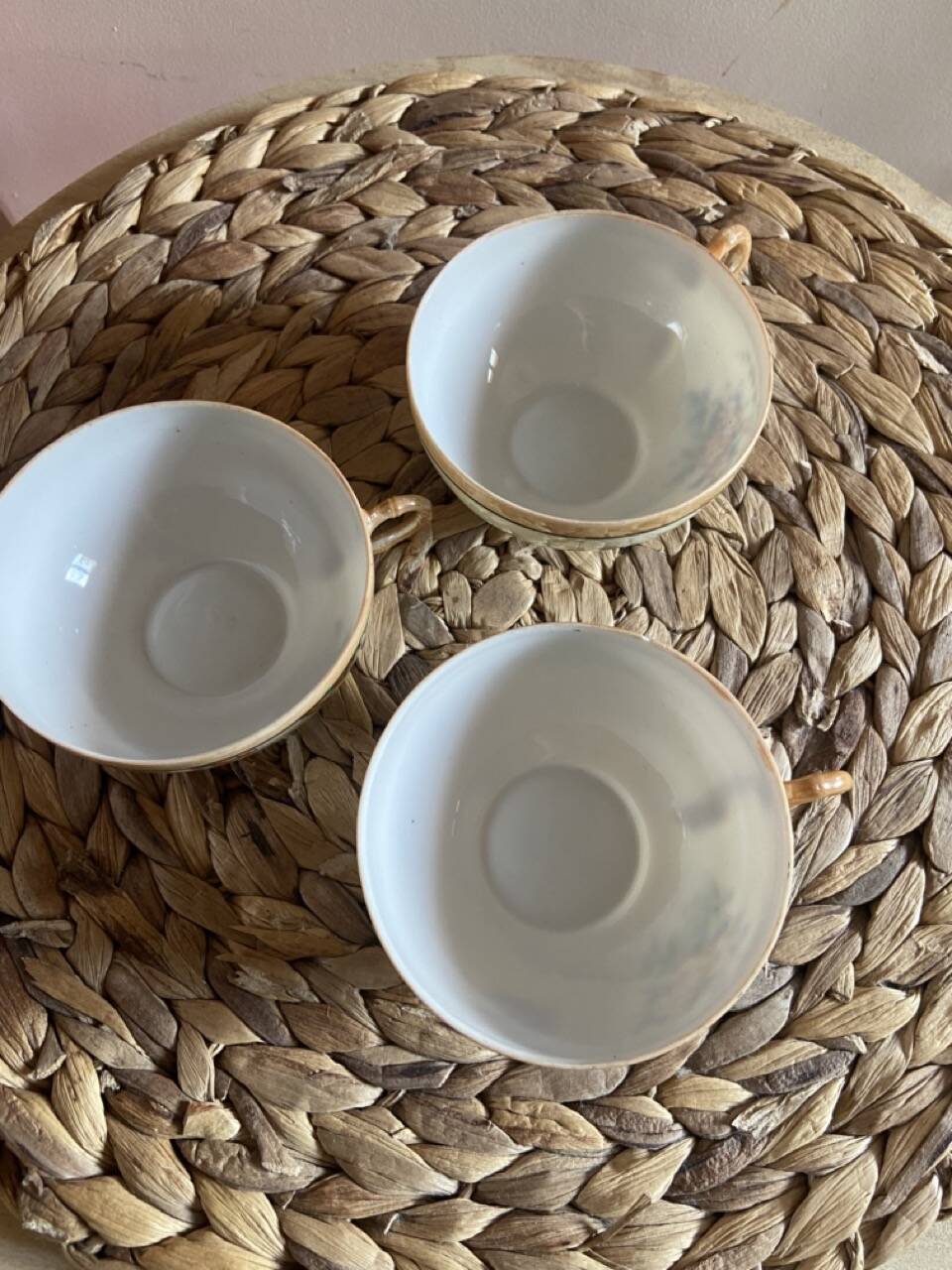 Japanese eggshell tea service cups