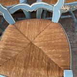 Set of 5 painted mulched chairs