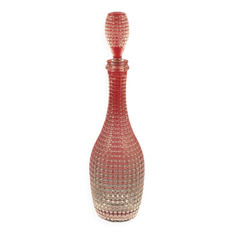 Rare pearl crystal carafe signed Champagne Feuillatte 38 cm