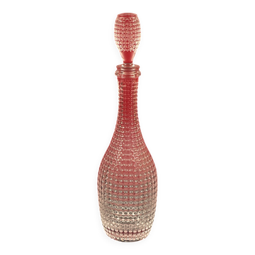 Rare carafe en cristal perlé signée Champagne Feuillatte 38 cm