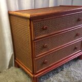 Chest of drawers wood and canning - 80s