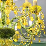 Large chandelier with glass and polypropylene pendants – 14 lights
