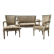 Salon de style Louis XVI,  canapé et deux fauteuils