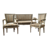 Salon in Louis XVI style, sofa and two armchairs