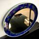 Hand-painted round ceramic art wall mirror, Germany 1960s