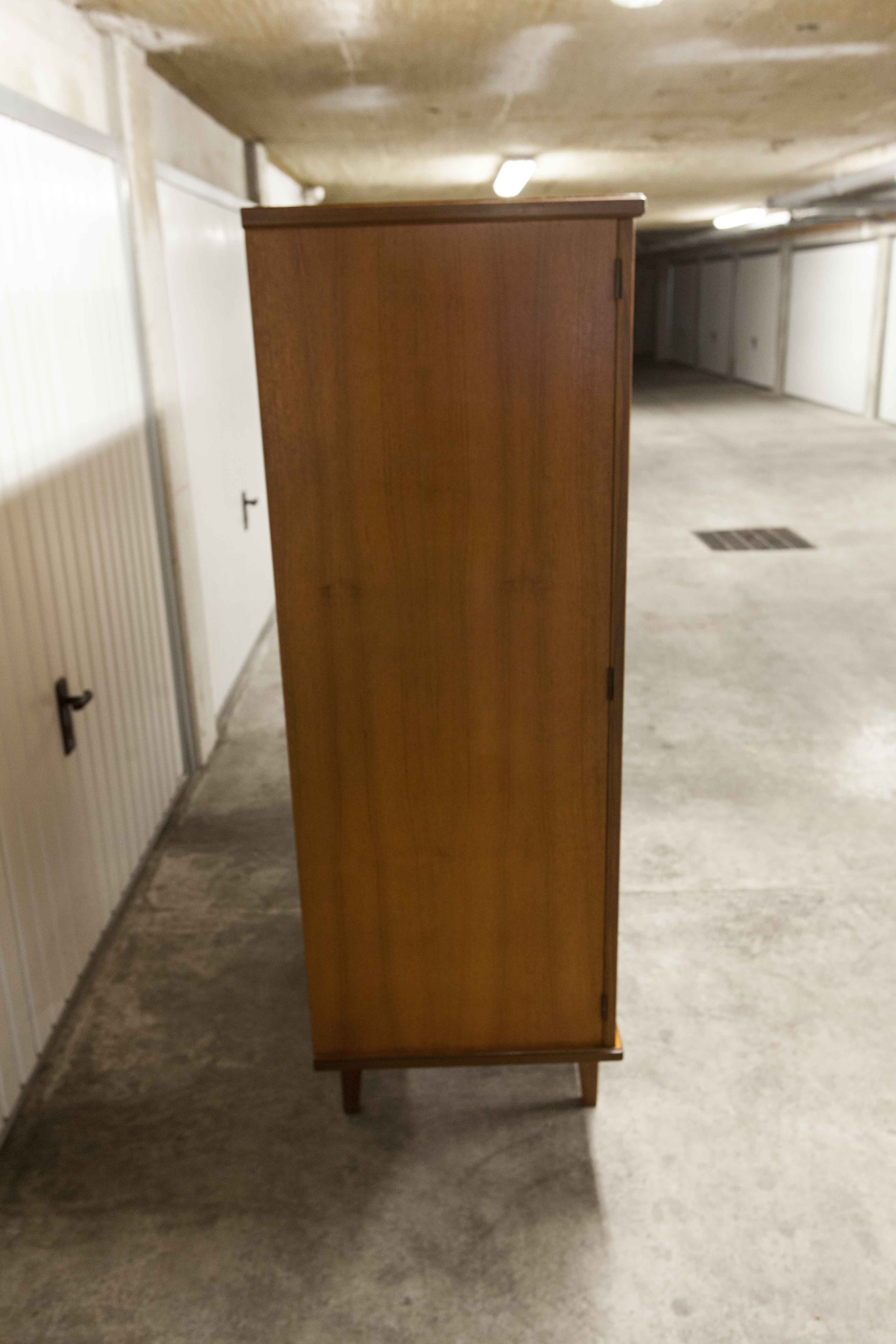Scandinavian teak cabinet 4 doors 2+1 drawers wardrobe 1960