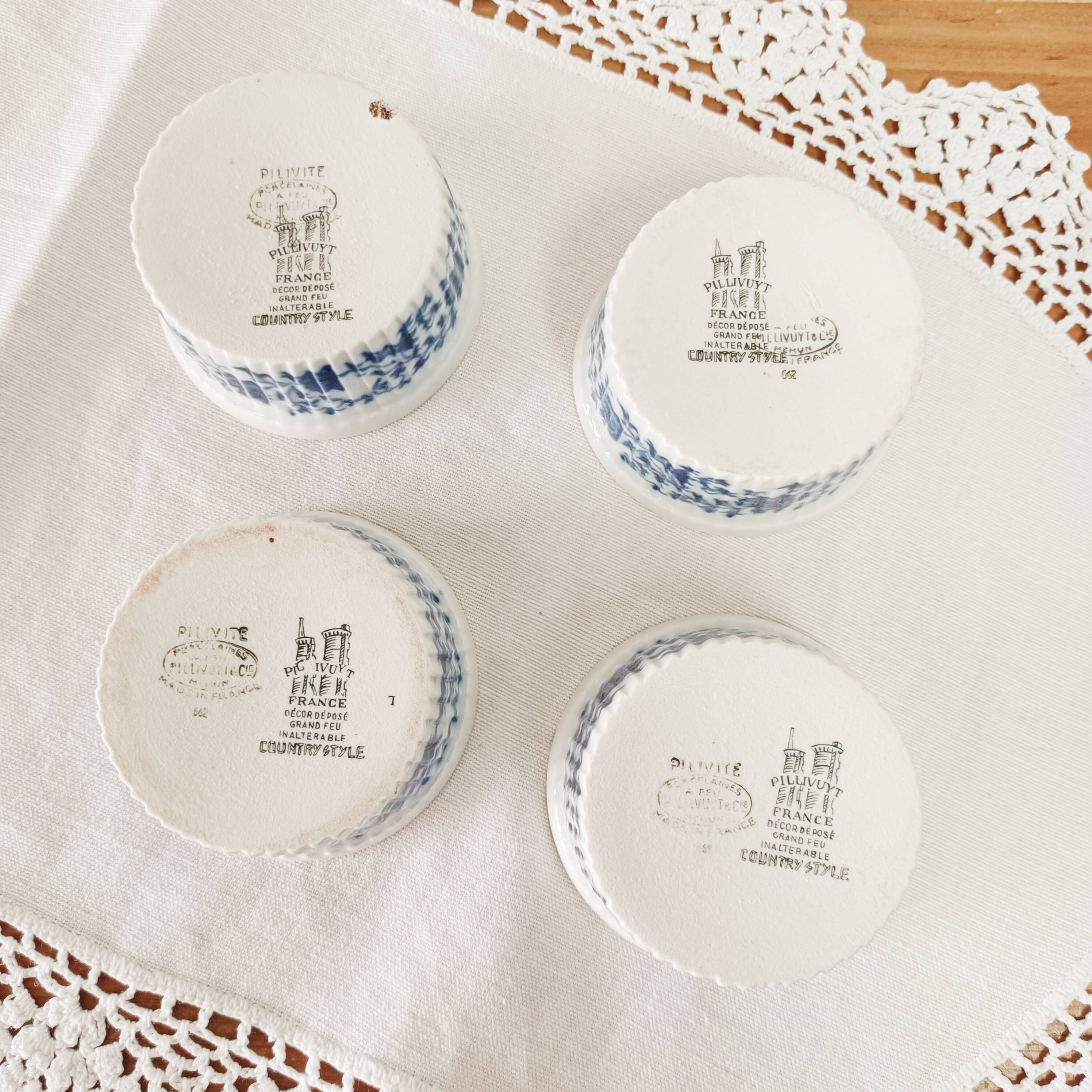 Set of 4 ramekins Pillivuyt Country style