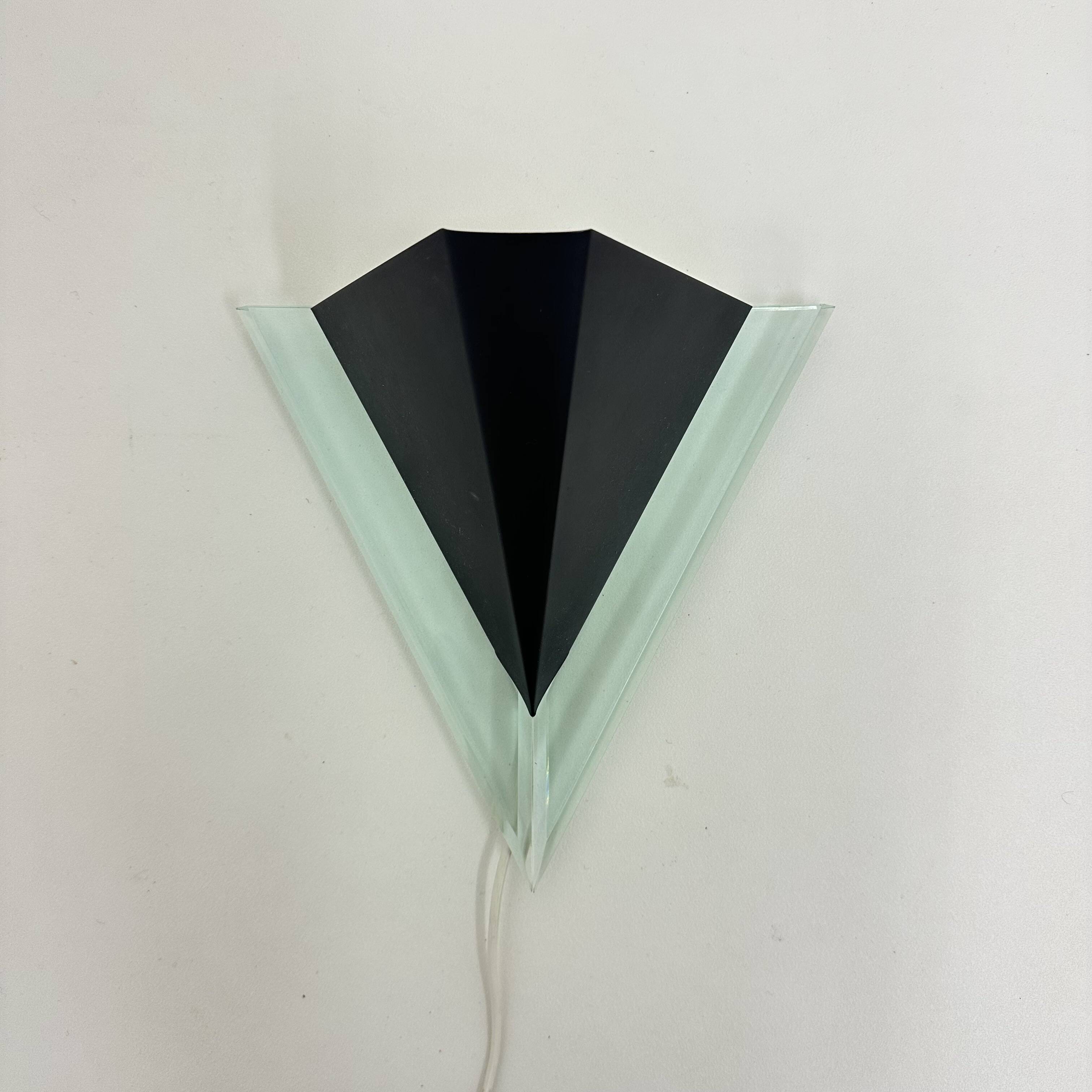 Massive Belgium post modern wall lamp , 1980s