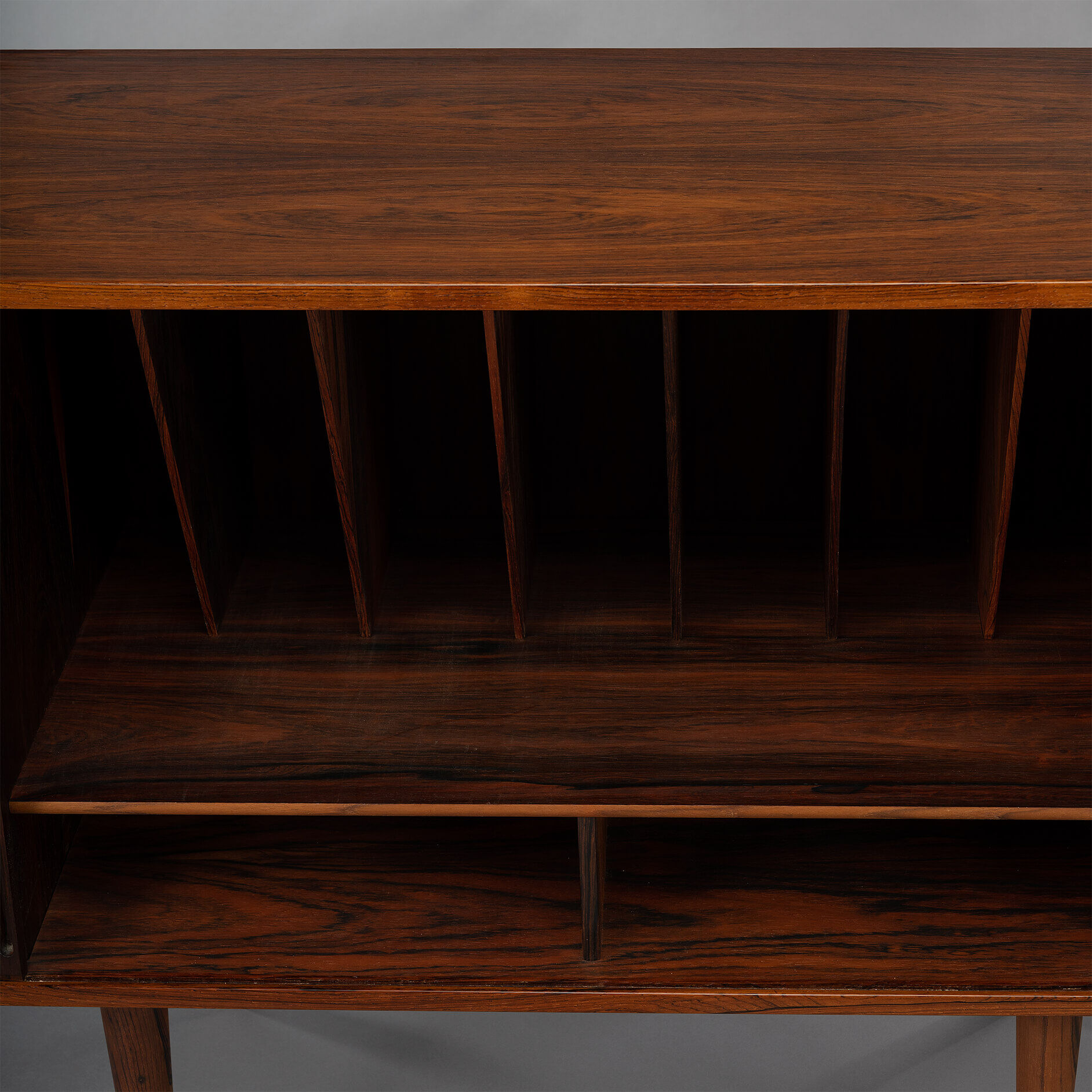 Danish Design Rosewood small chest for LP's with tambour doors, 1960s