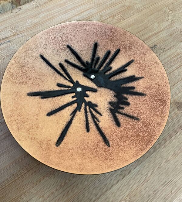 Assiette émaillée sur cuivre par Jules Perrier Québec Canada - 1950