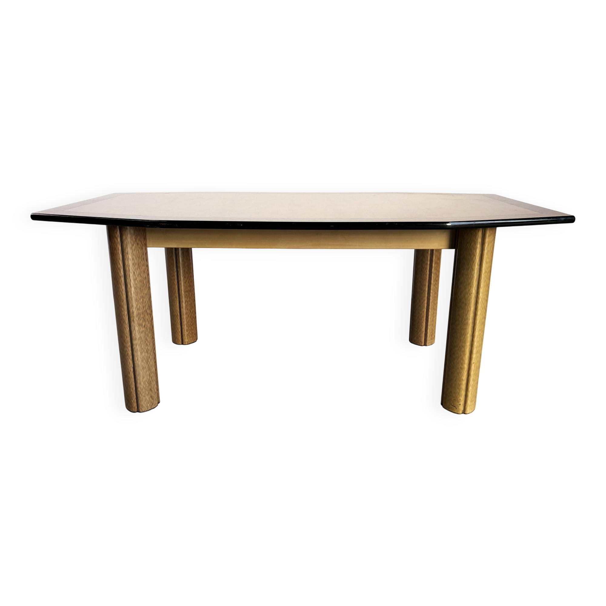 Vintage burl wood dining table, 1980s