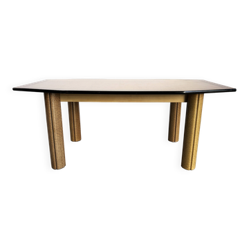 Vintage burl wood dining table, 1980s