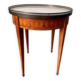 Side table / accent table in Louis XVI style – light grey marble