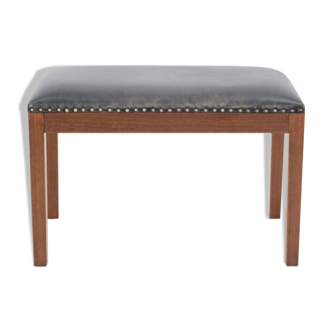1940s danish mahogany leather stool