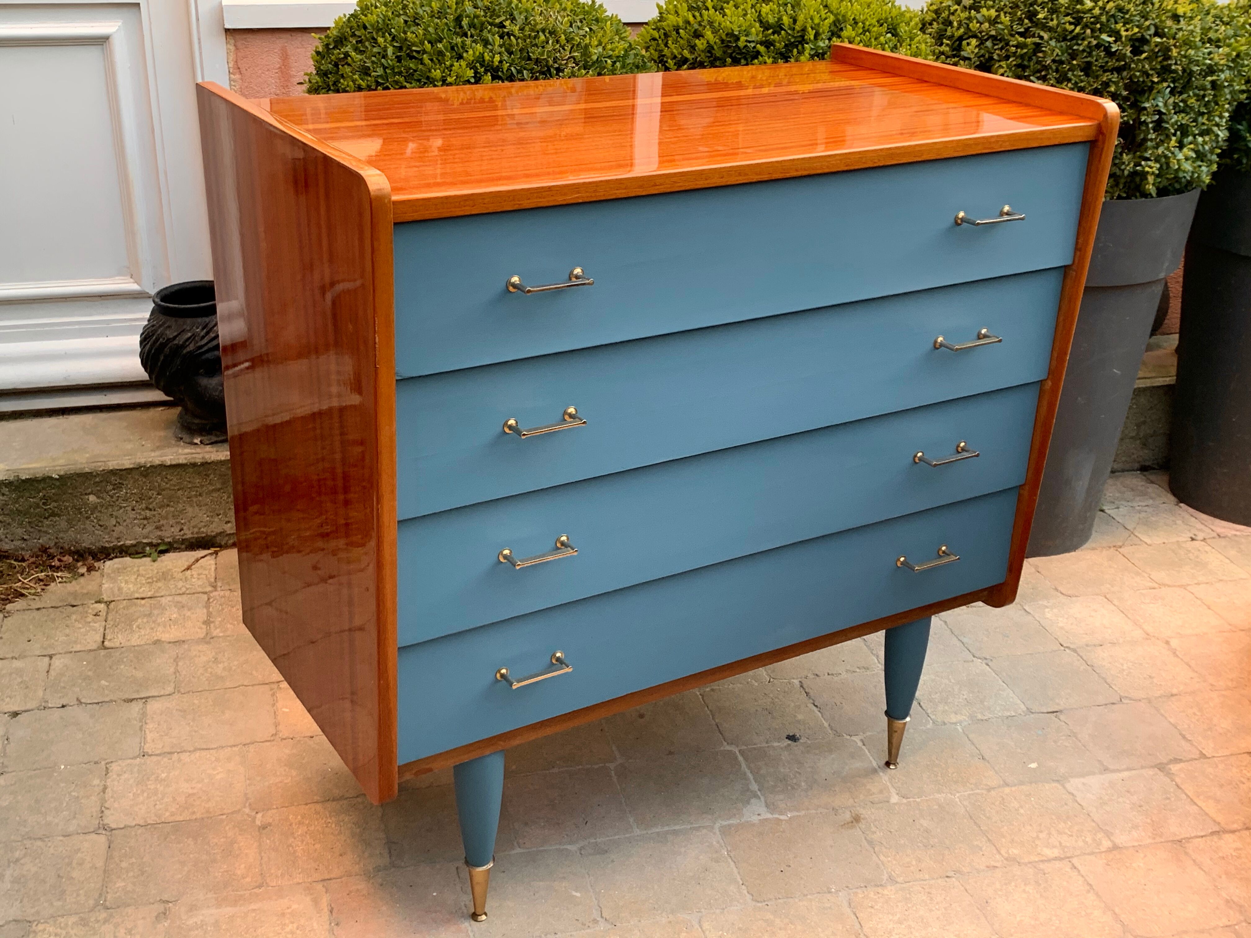 Grey blue vintage dresser