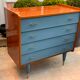 Grey blue vintage dresser