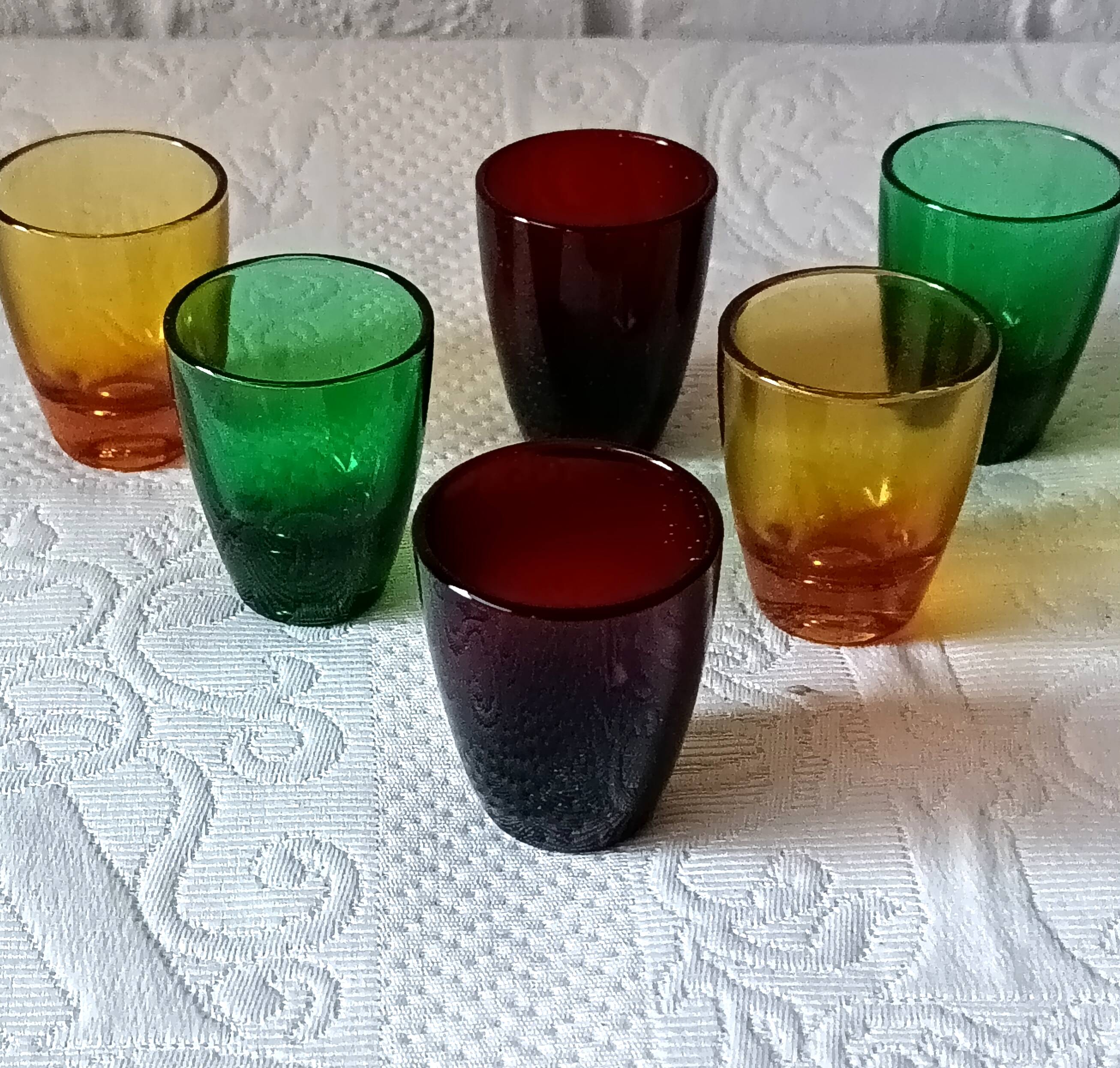 Vintage 1960s crystal liqueur glasses from the Arques crystal factory.