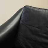 Black leather sofa, Danish design, 1960s, manufacturer: Eran Møbler, design