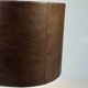 Vintage Table Lamp, Chromed Base and Leather Shade. 1970's
