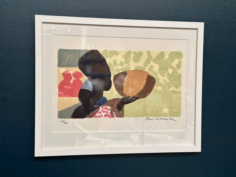 Original Swedish Color Lithograph – “Woman” by Lars Norrman – Signed