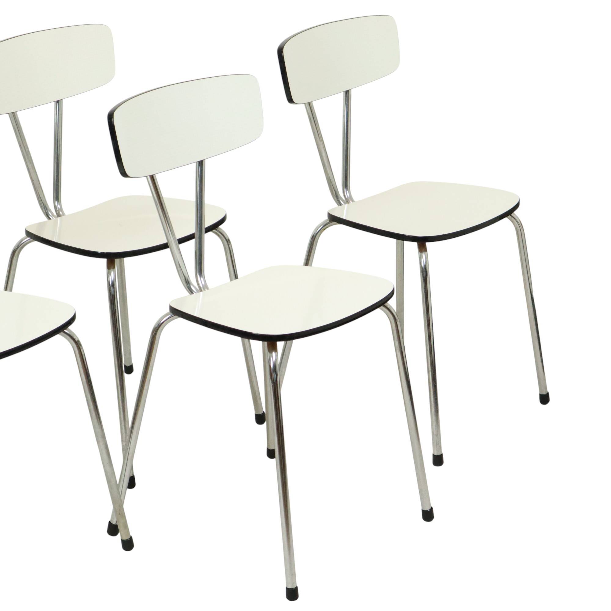 Set of 6 Gray Formica Chairs Chrome Dining Room Chairs Sixties
