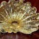 Murano glass bowl with gold flecks, 1960s shell design.