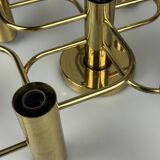 60s 70s 9-bulb ceiling lamp from Leola Leuchten Germany in brass