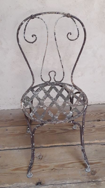 Xix° wrought iron garden chair