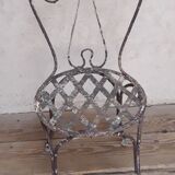 Xix° wrought iron garden chair