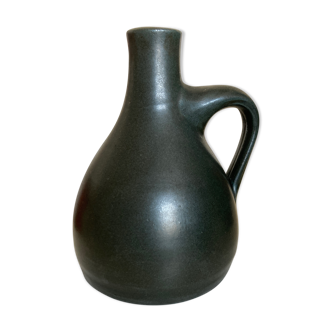 Vase 1960 in matt black enamelled earth