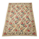 Tapis ancien Aobusson en laine, nœud extra-fin, Chine, 105 x 52 In