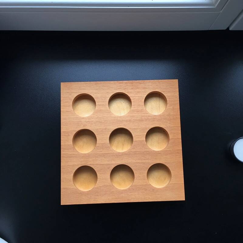 Vintage Danish 9 Candle Wooden Candle Holder