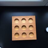 Vintage Danish 9 Candle Wooden Candle Holder