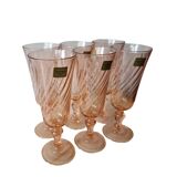 Vintage French Rosaline Champagne Glasses from the 1970s