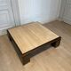 XXL copper brass and travertine square coffee table, Belgo Chrom