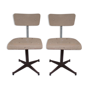 Paire de chaises industrielle