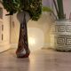 Vintage murano glass vase orange, white brown attributed to carlo moretti