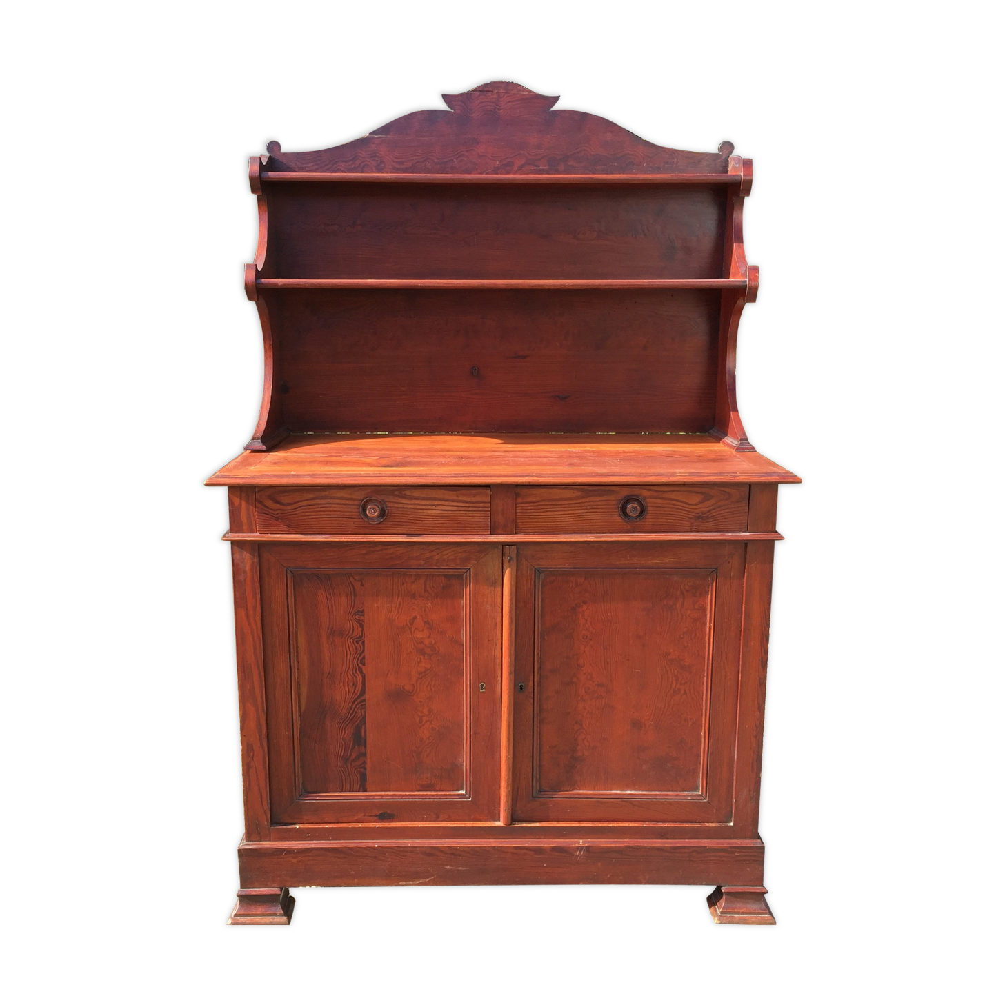 Vintage Parisian buffet in pitchpin with its top St Hubert.