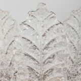 Pair of Italian brass and Murano glass leaf shaped table lamps