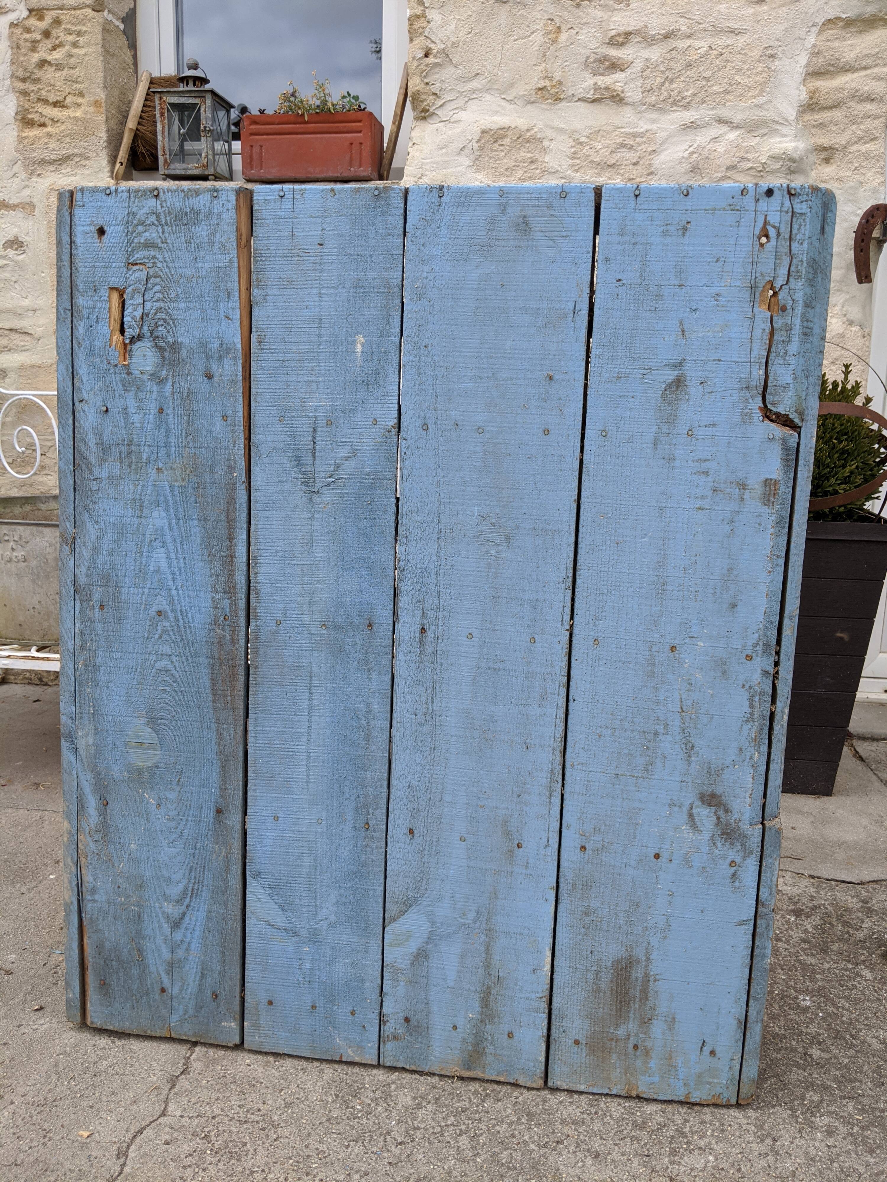 Wooden furniture with blue locker