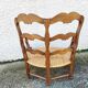 Provencal double armchair with woven rush in walnut