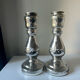 Pair of vintage mercury glass candleholders
