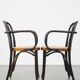 Lot de 4 chaises de salle à manger/bistro au design vintage en bois avec sièges tissés