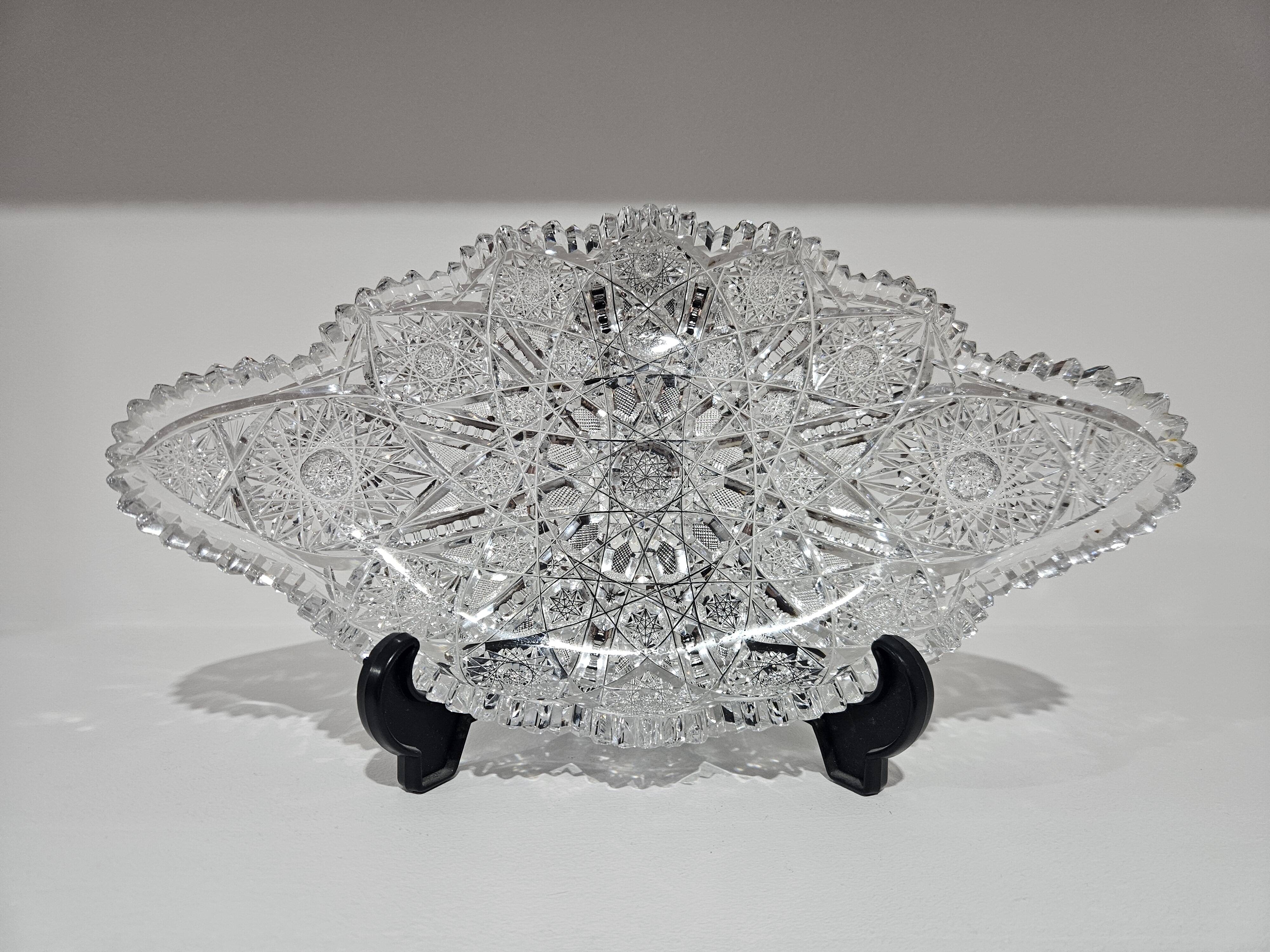 Starry Pattern Crystal Bowl, American, American Brilliant Cut Glass, 1920s.
