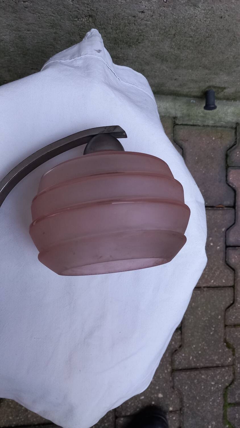 Vintage pink opaline wall lamp