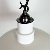 Industrial White Enamel Factory Pendant Lamp, 1960s